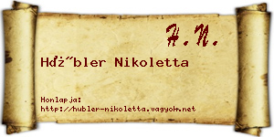 Hübler Nikoletta névjegykártya