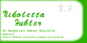 nikoletta hubler business card